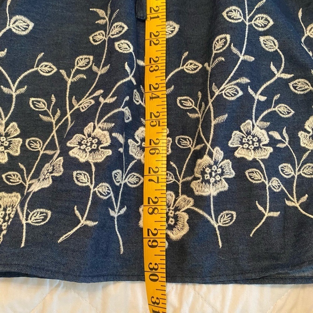Westport denim halter sun dress with white floral embroidery - Picture 7 of 8